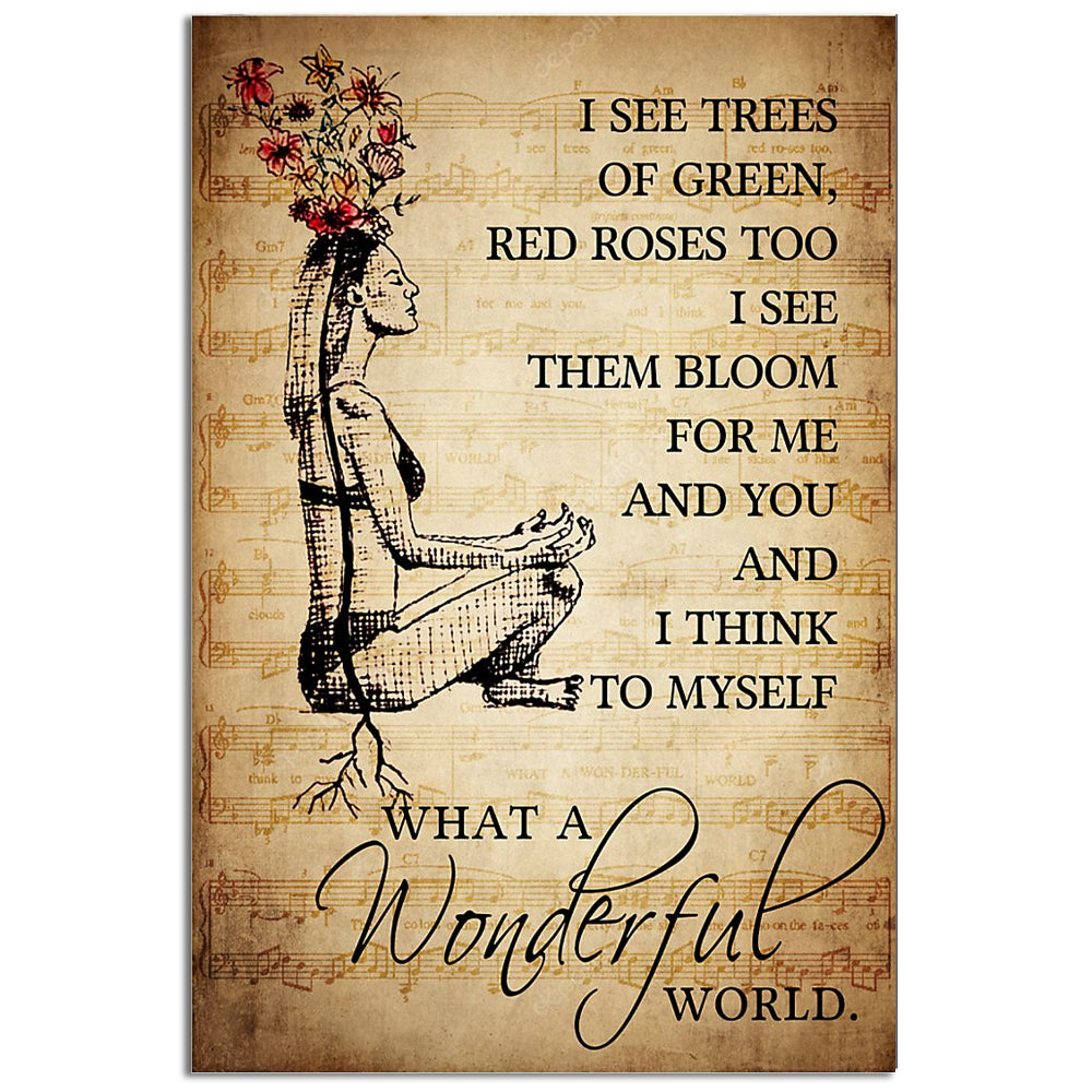 Yoga Life Peace I See Trees Of Green - Vertical Poster - 5to9style