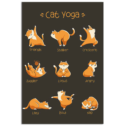 Yoga Life Peace Cat Yoga - Vertical Poster - 5to9style