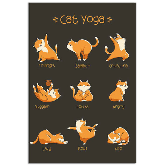 Yoga Life Peace Cat Yoga - Vertical Poster - 5to9style