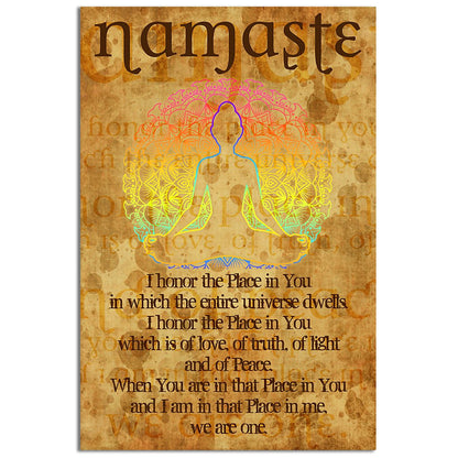 Yoga Life Peace I Honor The Place In You - Vertical Poster - 5to9style