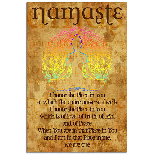 Yoga Life Peace I Honor The Place In You - Vertical Poster - 5to9style