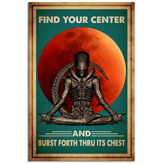 Yoga Find Your Center - Vertical Poster - 5to9style