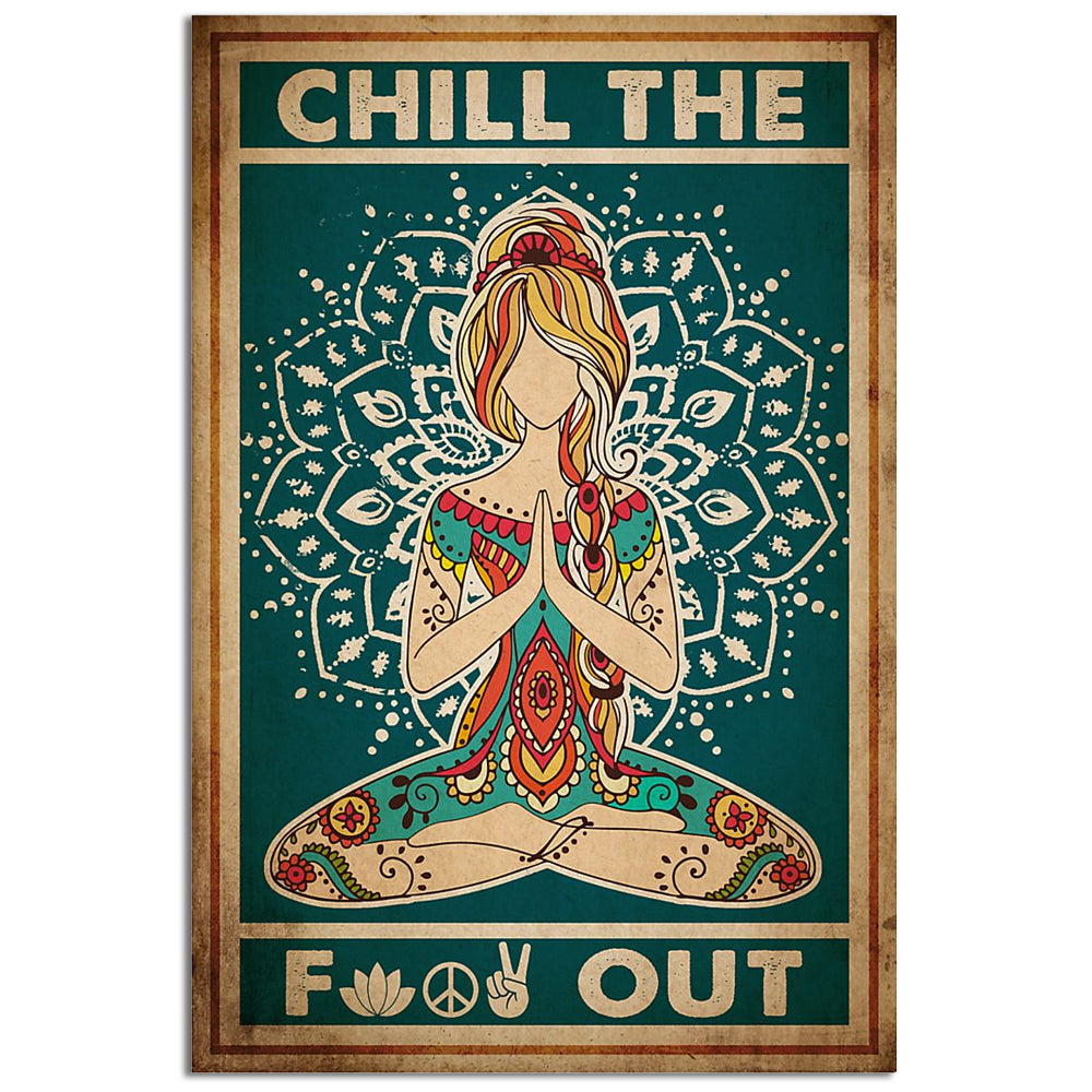 Yoga Love Life Peace Vintage Style - Vertical Poster - 5to9style