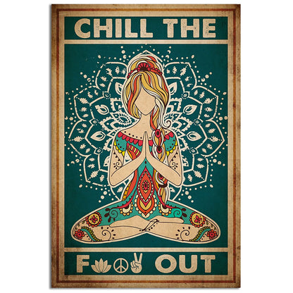 Yoga Love Life Peace Vintage Style - Vertical Poster - 5to9style