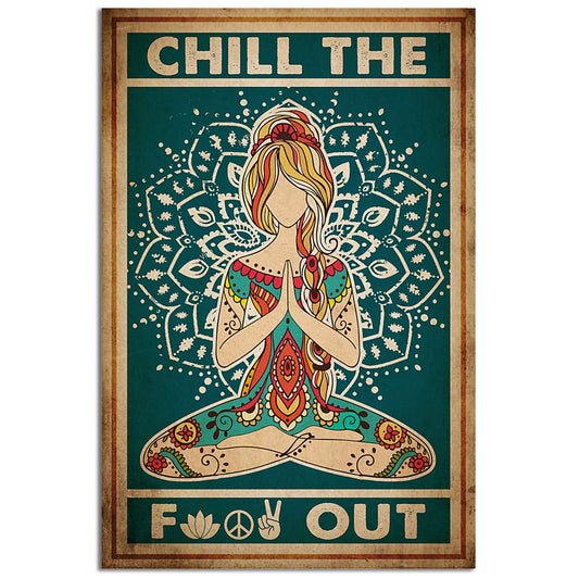 Yoga Love Life Peace Vintage Style - Vertical Poster - 5to9style