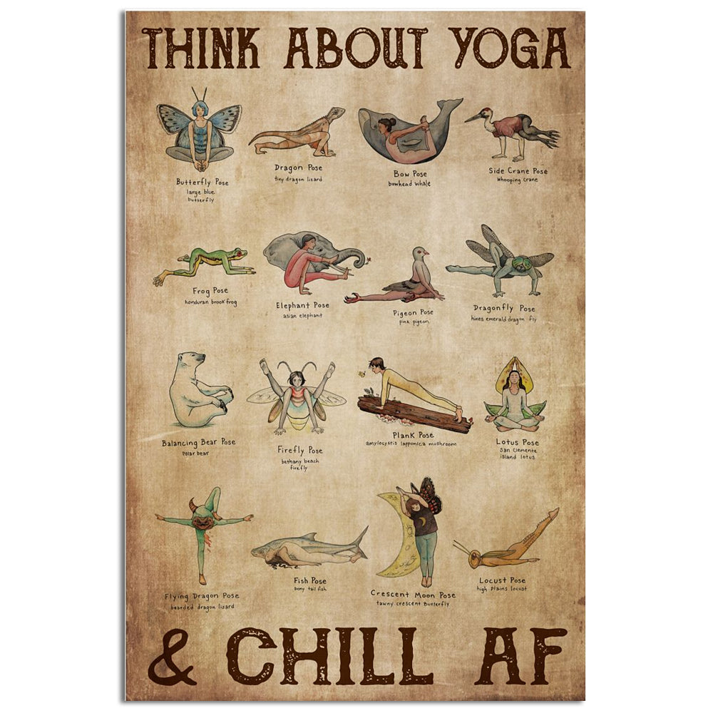 Yoga Think About Yoga - Vertical Poster - 5to9style