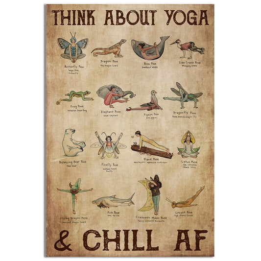 Yoga Think About Yoga - Vertical Poster - 5to9style