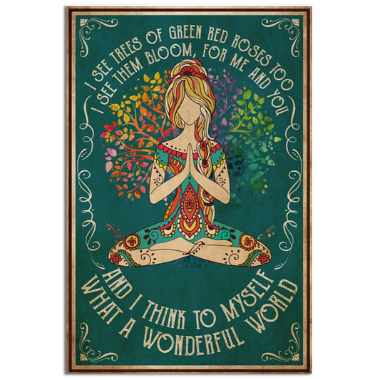 Yoga What The Wonderful World - Vertical Poster - 5to9style