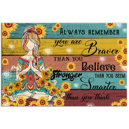 Yoga Love Peace Stronger Than You Think - Horizontal Poster - 5to9style