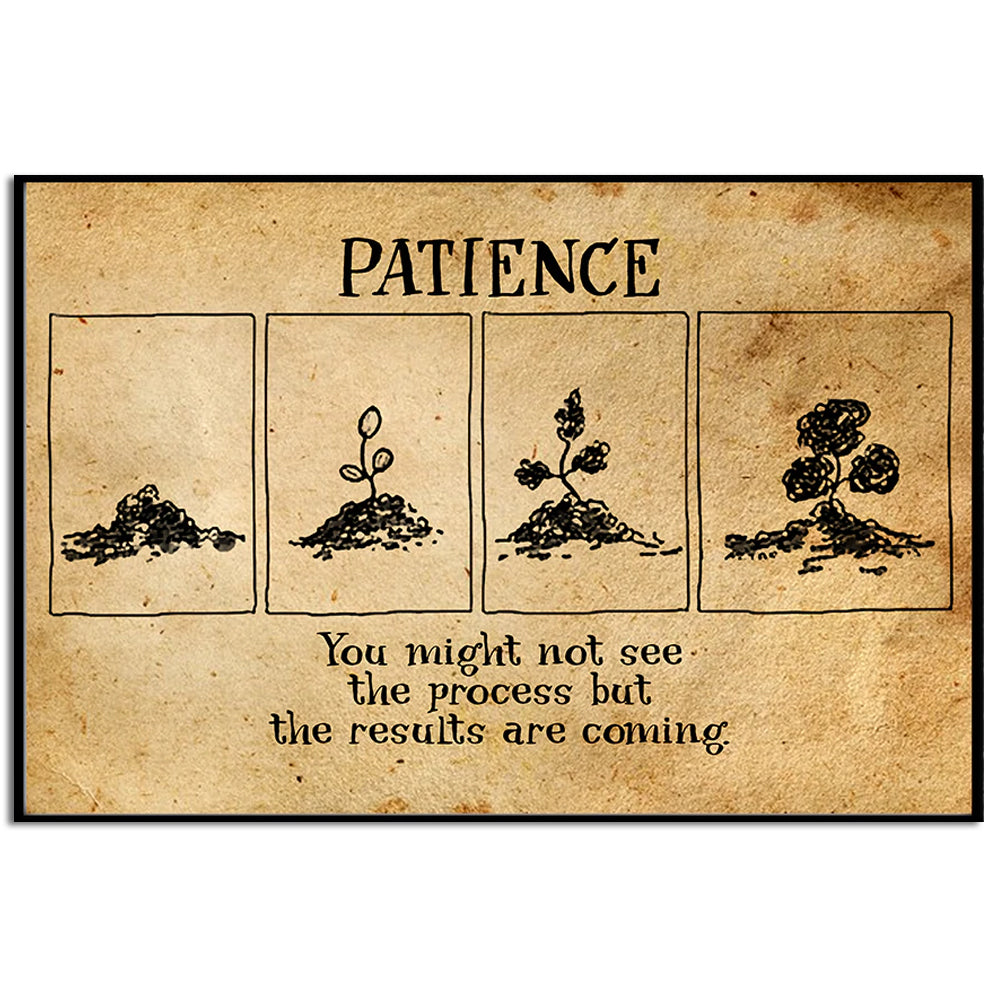 Yoga Patience With Yellow Style - Horizontal Poster - 5to9style