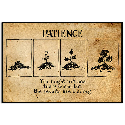 Yoga Patience With Yellow Style - Horizontal Poster - 5to9style