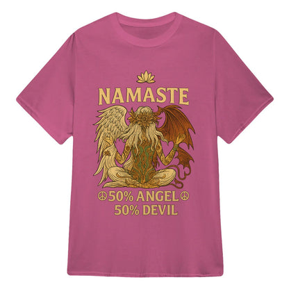 Yoga T-shirt Namaste 50% Angel 50% Devil  Yoga Classic Unisex T-Shirt | 5To9Style