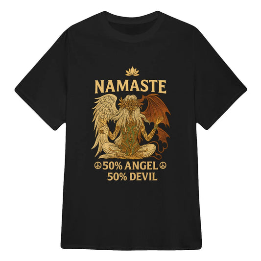 Yoga T-shirt Namaste 50% Angel 50% Devil  Yoga Classic Unisex T-Shirt | 5To9Style