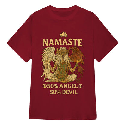 Yoga T-shirt Namaste 50% Angel 50% Devil  Yoga Classic Unisex T-Shirt | 5To9Style