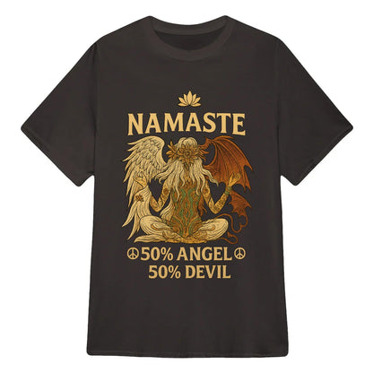 Yoga T-shirt Namaste 50% Angel 50% Devil  Yoga Classic Unisex T-Shirt | 5To9Style