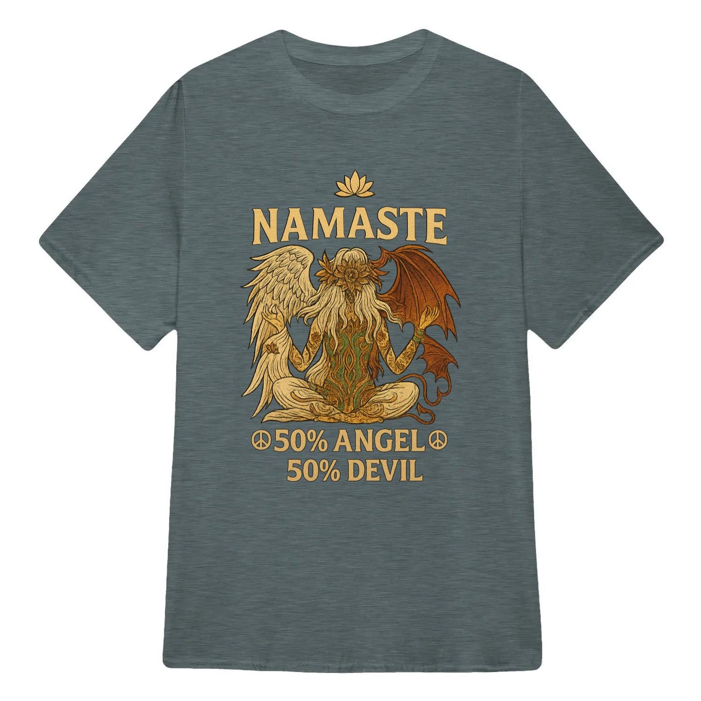 Yoga T-shirt Namaste 50% Angel 50% Devil  Yoga Classic Unisex T-Shirt | 5To9Style