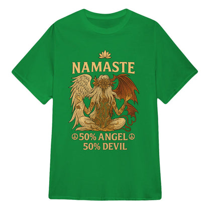 Yoga T-shirt Namaste 50% Angel 50% Devil  Yoga Classic Unisex T-Shirt | 5To9Style