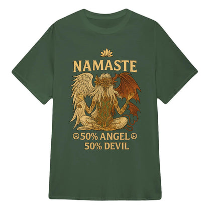 Yoga T-shirt Namaste 50% Angel 50% Devil  Yoga Classic Unisex T-Shirt | 5To9Style