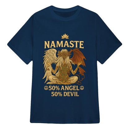 Yoga T-shirt Namaste 50% Angel 50% Devil  Yoga Classic Unisex T-Shirt | 5To9Style