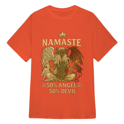 Yoga T-shirt Namaste 50% Angel 50% Devil  Yoga Classic Unisex T-Shirt | 5To9Style