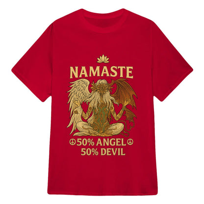 Yoga T-shirt Namaste 50% Angel 50% Devil  Yoga Classic Unisex T-Shirt | 5To9Style