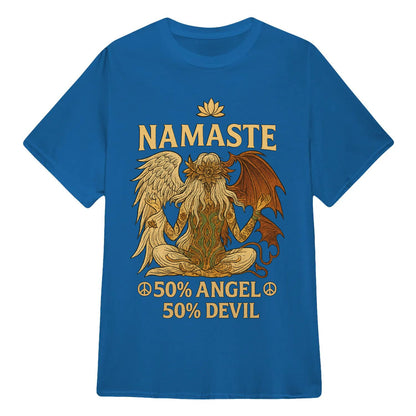 Yoga T-shirt Namaste 50% Angel 50% Devil  Yoga Classic Unisex T-Shirt | 5To9Style