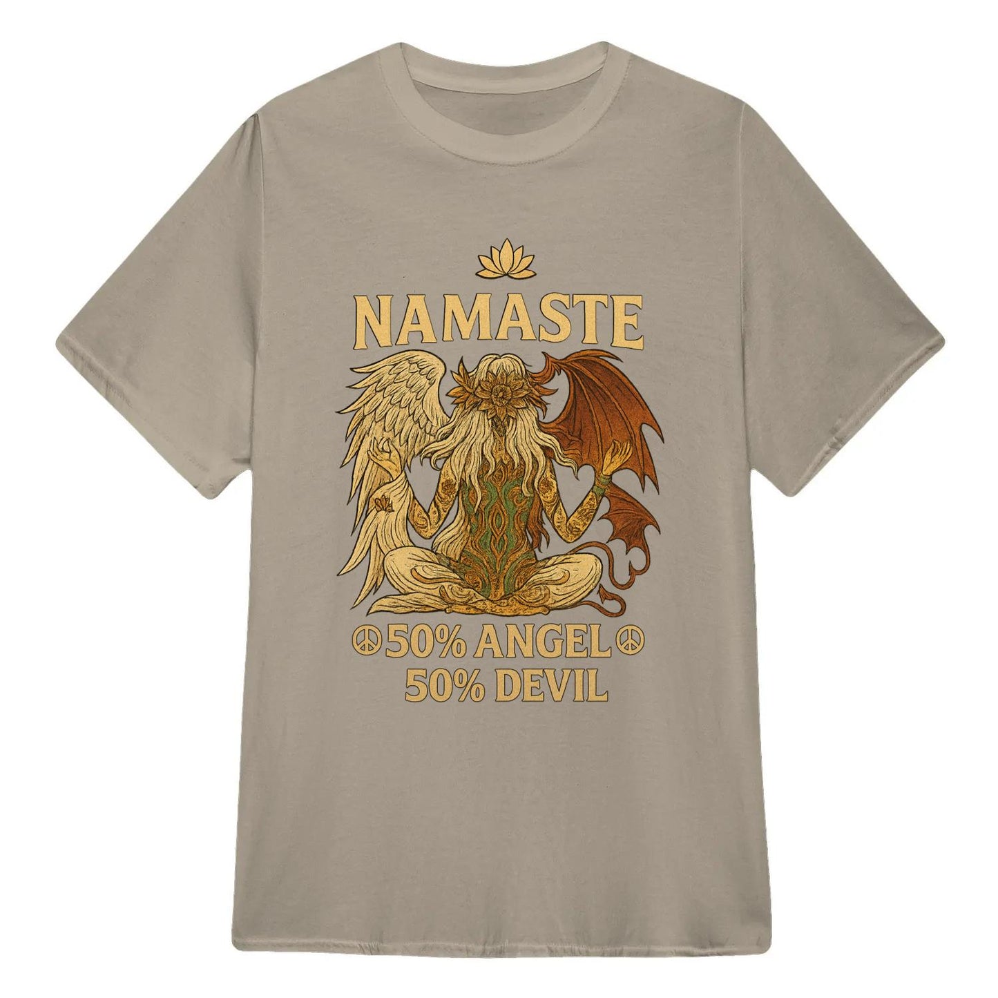 Yoga T-shirt Namaste 50% Angel 50% Devil  Yoga Classic Unisex T-Shirt | 5To9Style