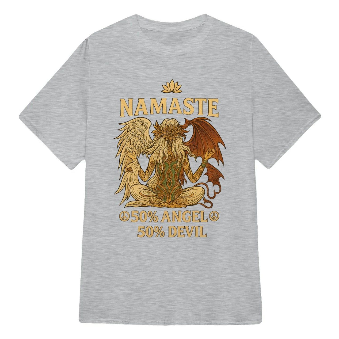 Yoga T-shirt Namaste 50% Angel 50% Devil  Yoga Classic Unisex T-Shirt | 5To9Style