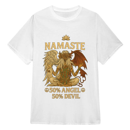 Yoga T-shirt Namaste 50% Angel 50% Devil  Yoga Classic Unisex T-Shirt | 5To9Style