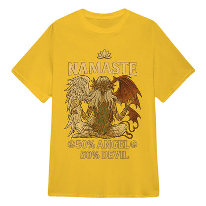 Yoga T-shirt Namaste 50% Angel 50% Devil  Yoga Classic Unisex T-Shirt | 5To9Style