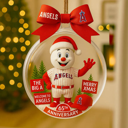 Christmas tree pendant with cute mascot and uniform of American baseball team - Ornament