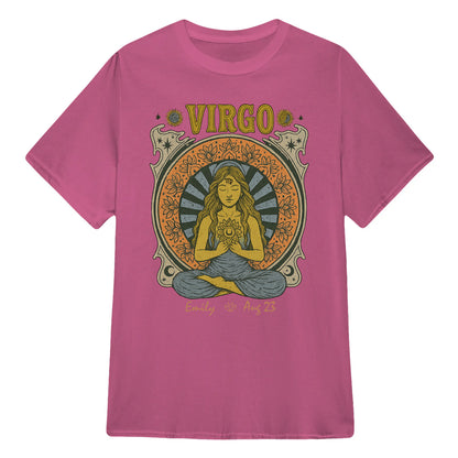 Zodiac Virgo Meditation Mandala Sun and Moon Symbols Yoga Classic Unisex T-Shirt | 5To9Style