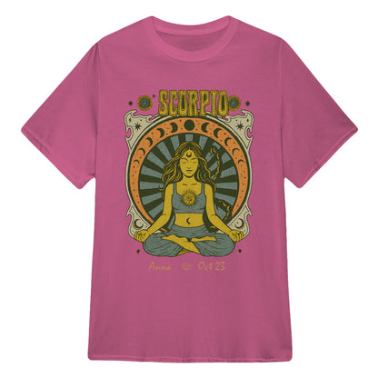 Zodiac Scorpio Meditation Mandala Sun and Moon Symbols Yoga Classic Unisex T-Shirt | 5To9Style
