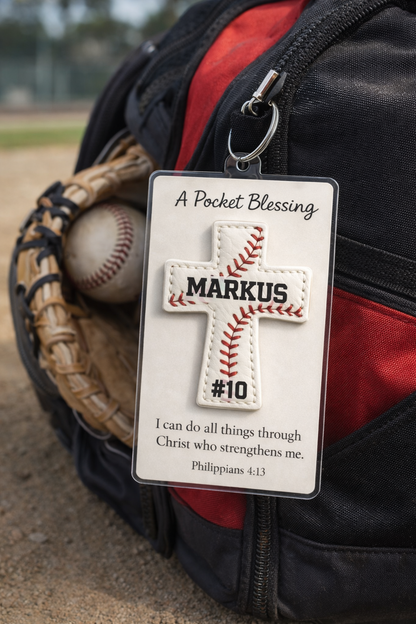 Personalized Baseball Hot Sale Bag Tag Hot Sale – Custom Name and Jersey Number