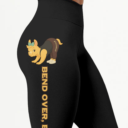 Chill Llama Blend Over, Breathe Out  Yoga Pants All-Over Print Women's High Waist Leggings | 5To9Style