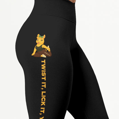 Twist It, Lick It, Yoga It Chill Llama Yoga Pants All-Over Print Women's High Waist Leggings | 5To9Style