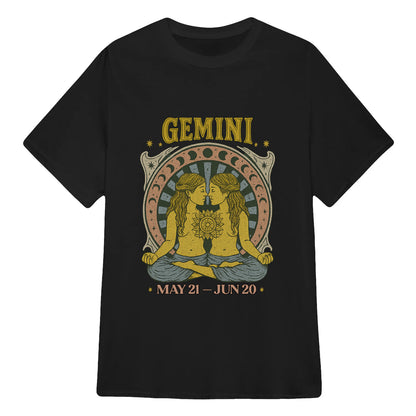 Gemini Zodiac Meditation Moon Phase Yoga Classic Unisex T-Shirt | 5To9Style