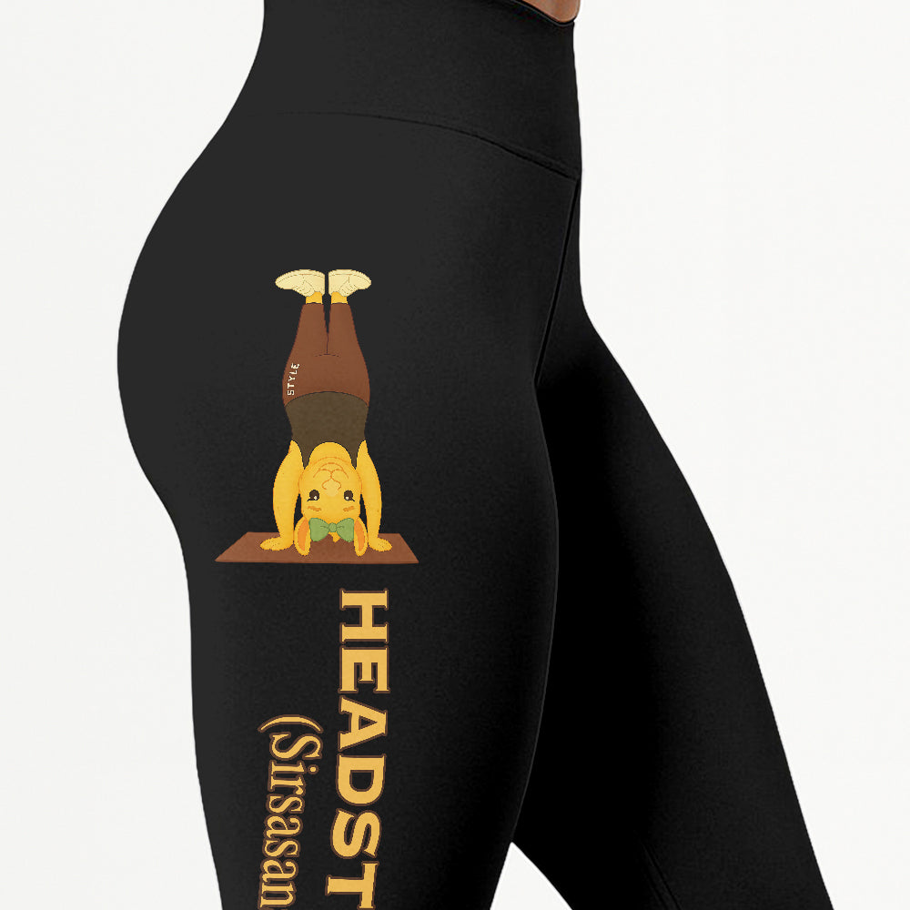Headstand (Sirsasana) Chill Llama Yoga Pants All-Over Print Women's High Waist Leggings | 5To9Style