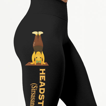 Headstand (Sirsasana) Chill Llama Yoga Pants All-Over Print Women's High Waist Leggings | 5To9Style