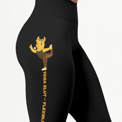 Yoga Slut â€“ Flexible & Proud Chill Llama Yoga Pants All-Over Print Women's High Waist Leggings | 5To9Style