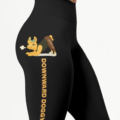 Downward Doggystyle Chill Llama Yoga Pants All-Over Print Women's High Waist Leggings | 5To9Style