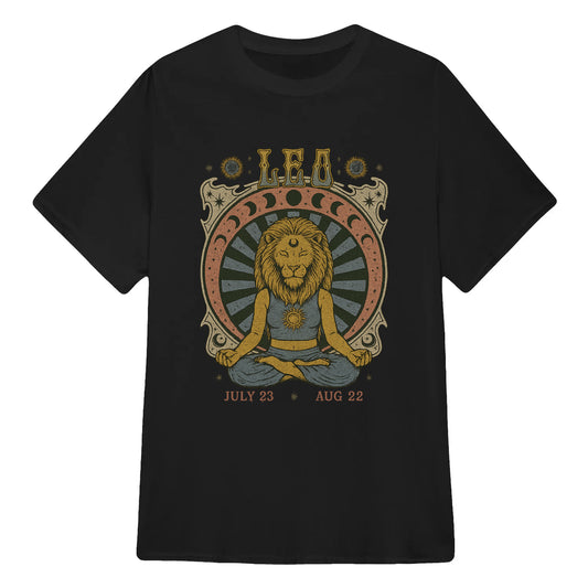 Leo Zodiac Meditation Moon Phase Yoga Classic Unisex T-Shirt | 5To9Style