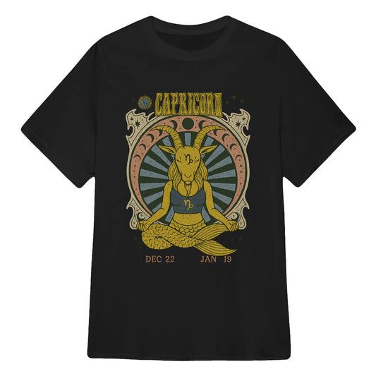 Capricorn Zodiac Meditation Moon Phase Yoga Classic Unisex T-Shirt | 5To9Style