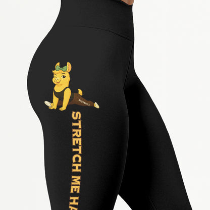Stretch Me Harder Chill Llama Yoga Pants All-Over Print Women's High Waist Leggings | 5To9Style