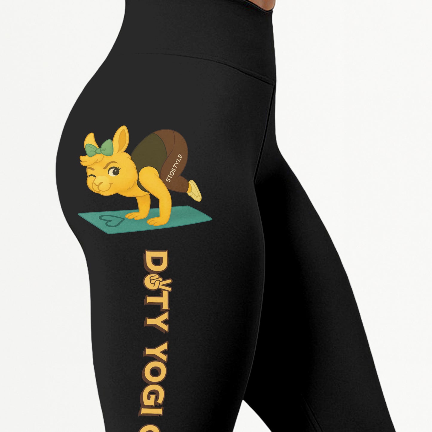 Dirty Yogi Club Chill Llama Yoga Pants All-Over Print Women's High Waist Leggings | 5To9Style