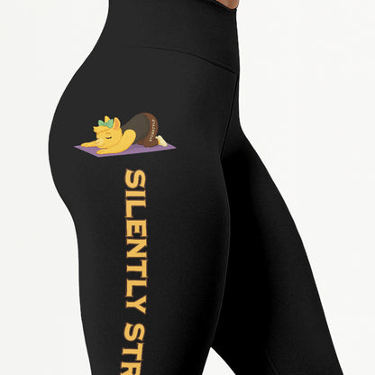 Silently Strong Chill Llama Yoga Pants All-Over Print Women's High Waist Leggings | 5To9Style