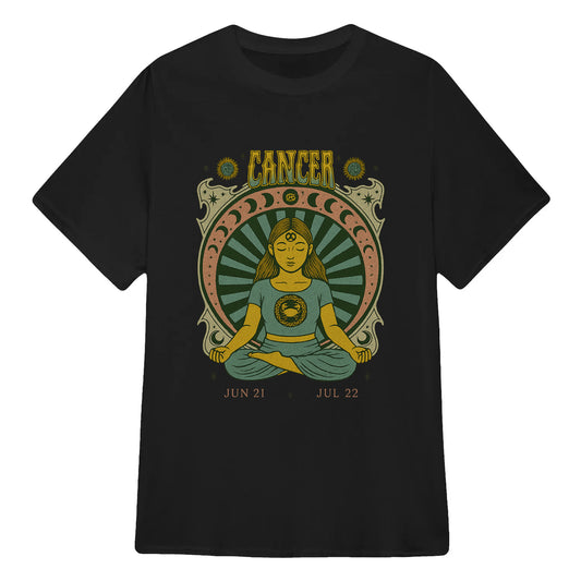 Cancer Zodiac Meditation Moon Phase Yoga Classic Unisex T-Shirt | 5To9Style