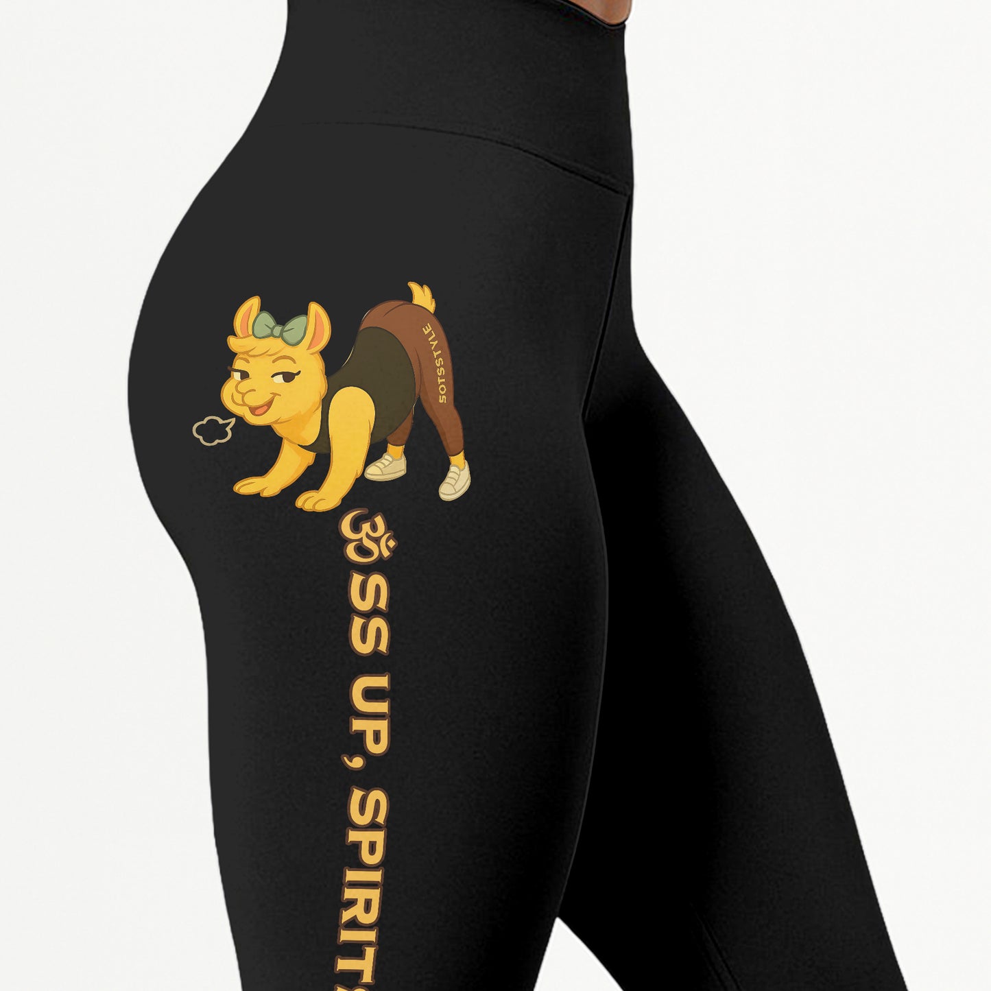 Ass Up, Spirits High Chill Llama Yoga Pants All-Over Print Women's High Waist Leggings | 5To9Style
