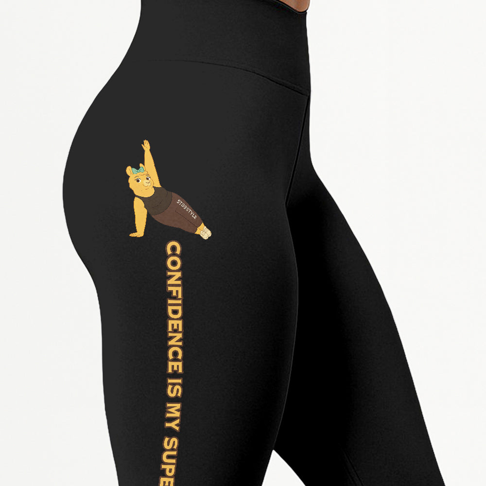 Confidence is My Superpower Chill Llama Yoga Pants All-Over Print Women's High Waist Leggings | 5To9Style