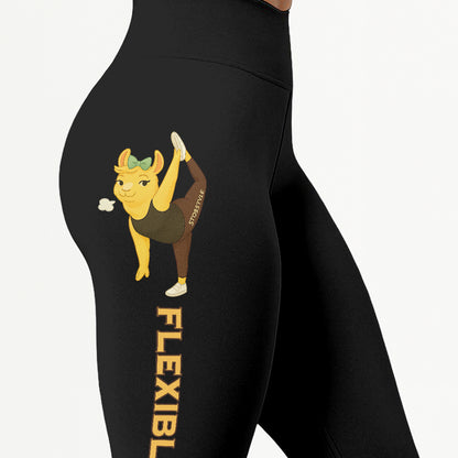 Flexible AF Chill Llama Yoga Pants All-Over Print Women's High Waist Leggings | 5To9Style